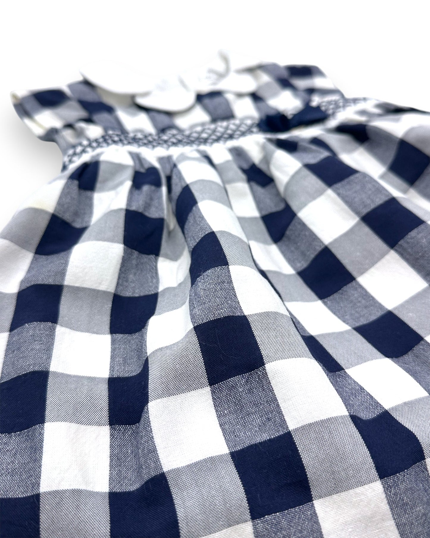 Vestido Xadrez Azul 4-6 Meses