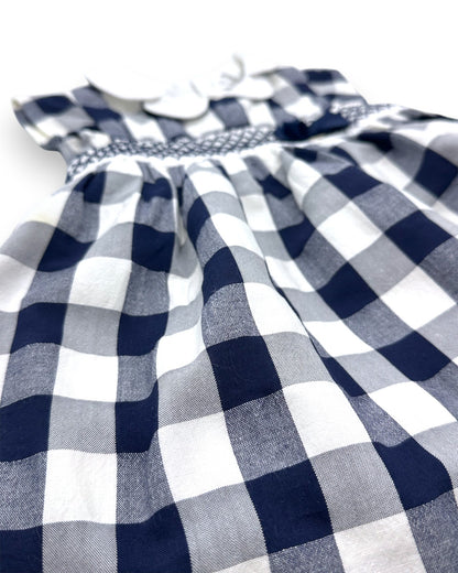 Vestido Xadrez Azul 4-6 Meses