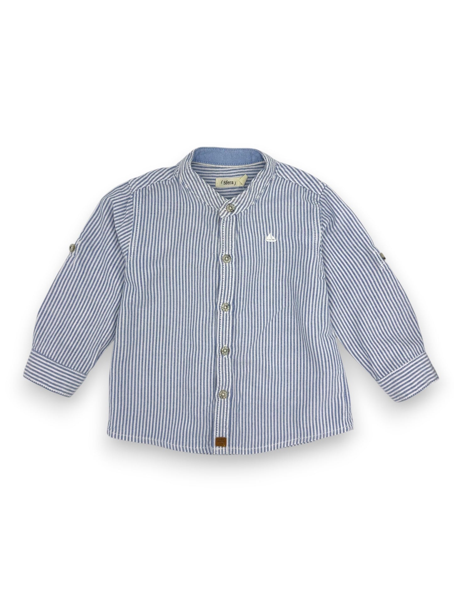 Camisa Riscas Azul SFERA - 12-18 Meses