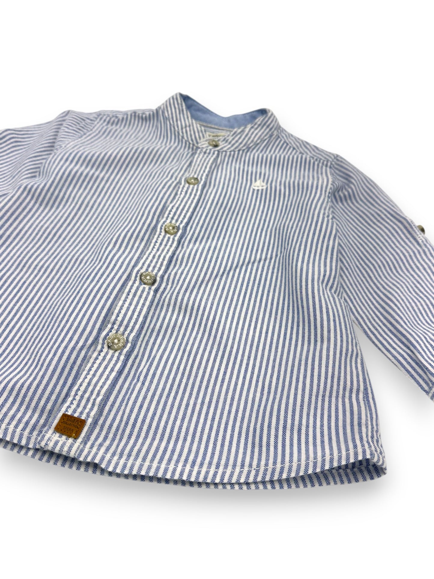 Camisa Riscas Azul SFERA - 12-18 Meses