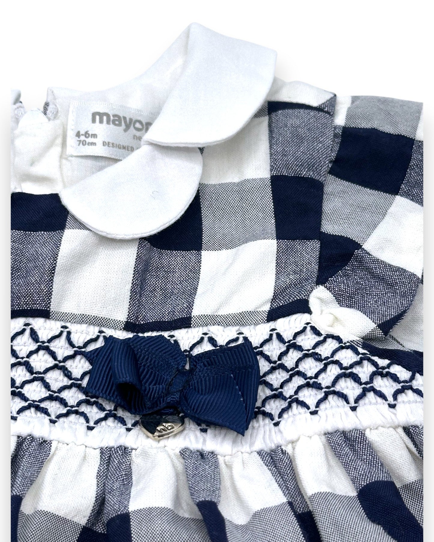 Vestido Xadrez Azul 4-6 Meses