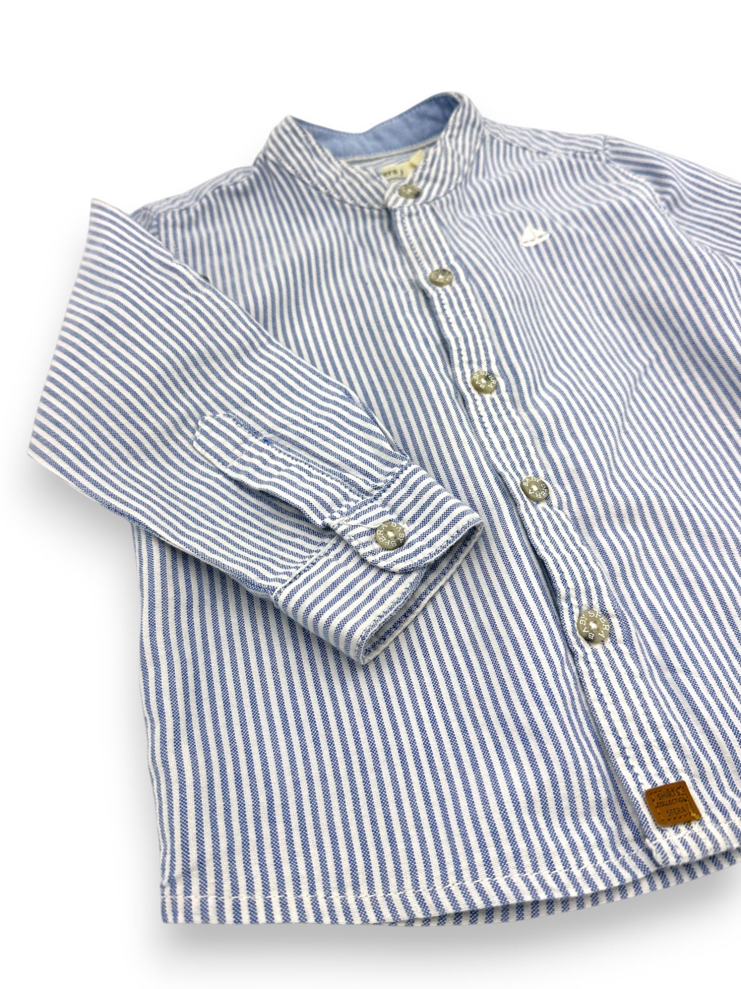Camisa Riscas Azul SFERA - 12-18 Meses