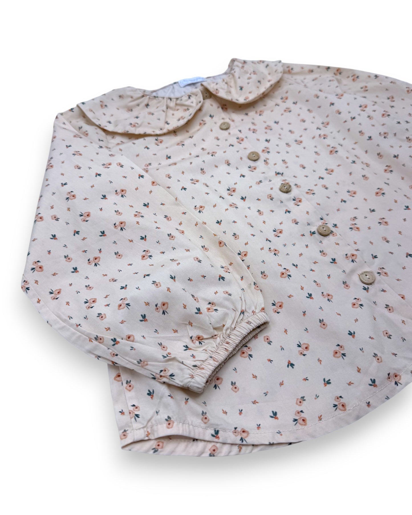 Blusa Bege Floral 5 Anos