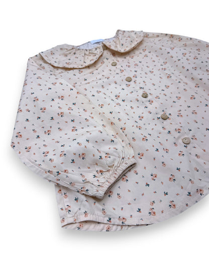 Blusa Bege Floral 5 Anos