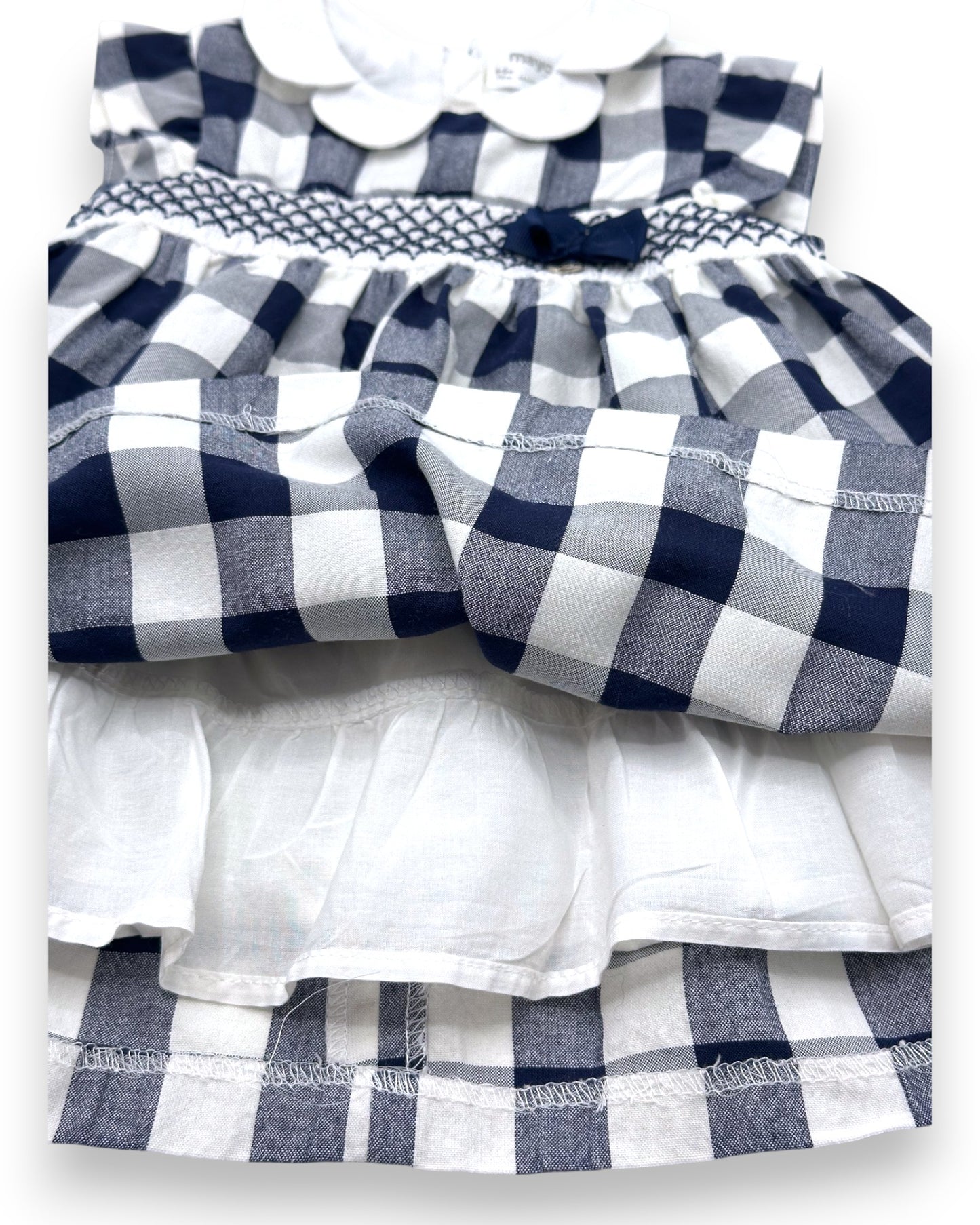 Vestido Xadrez Azul 4-6 Meses