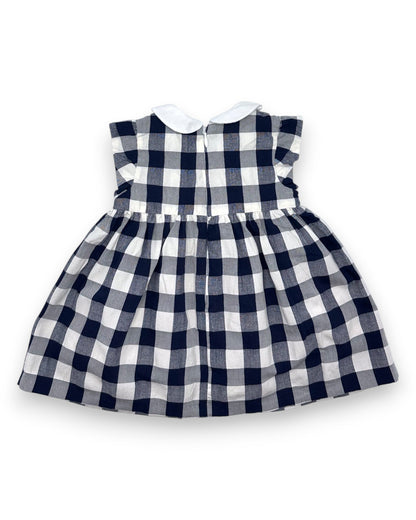 Vestido Xadrez Azul 4-6 Meses