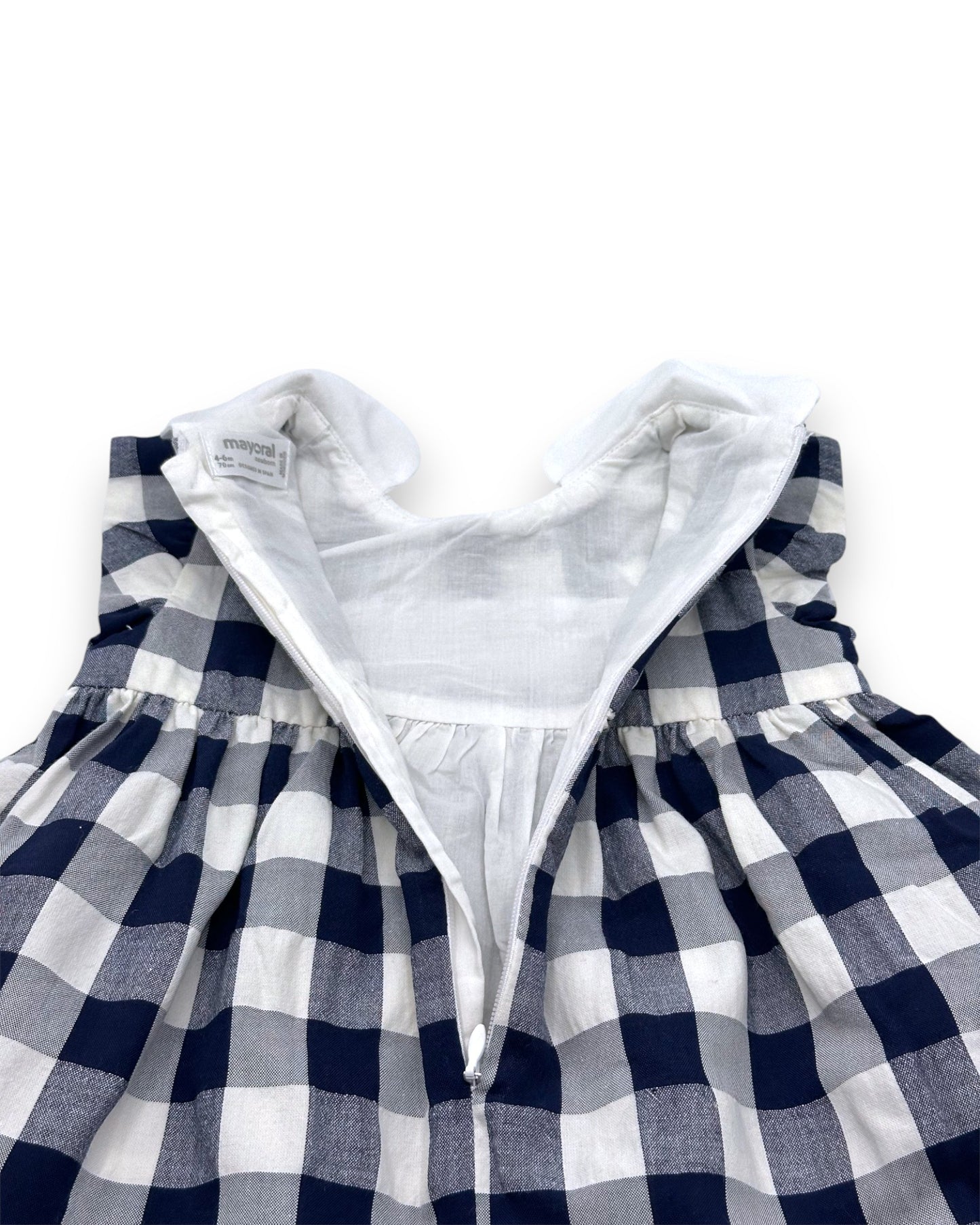 Vestido Xadrez Azul 4-6 Meses