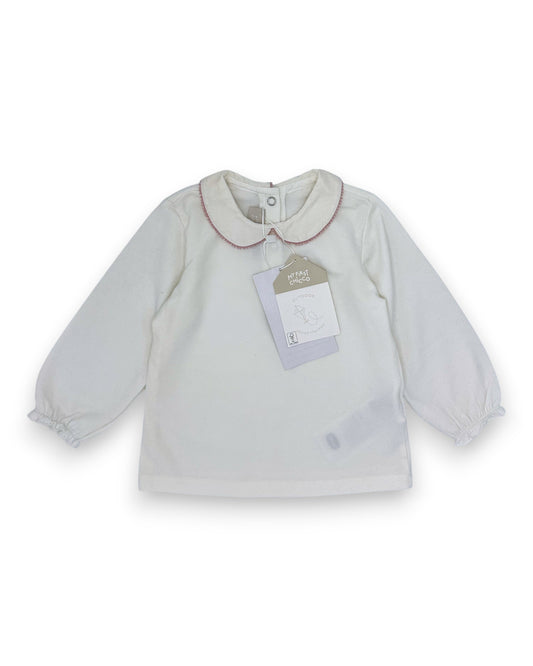 Blusa Branca Gola 12 Meses