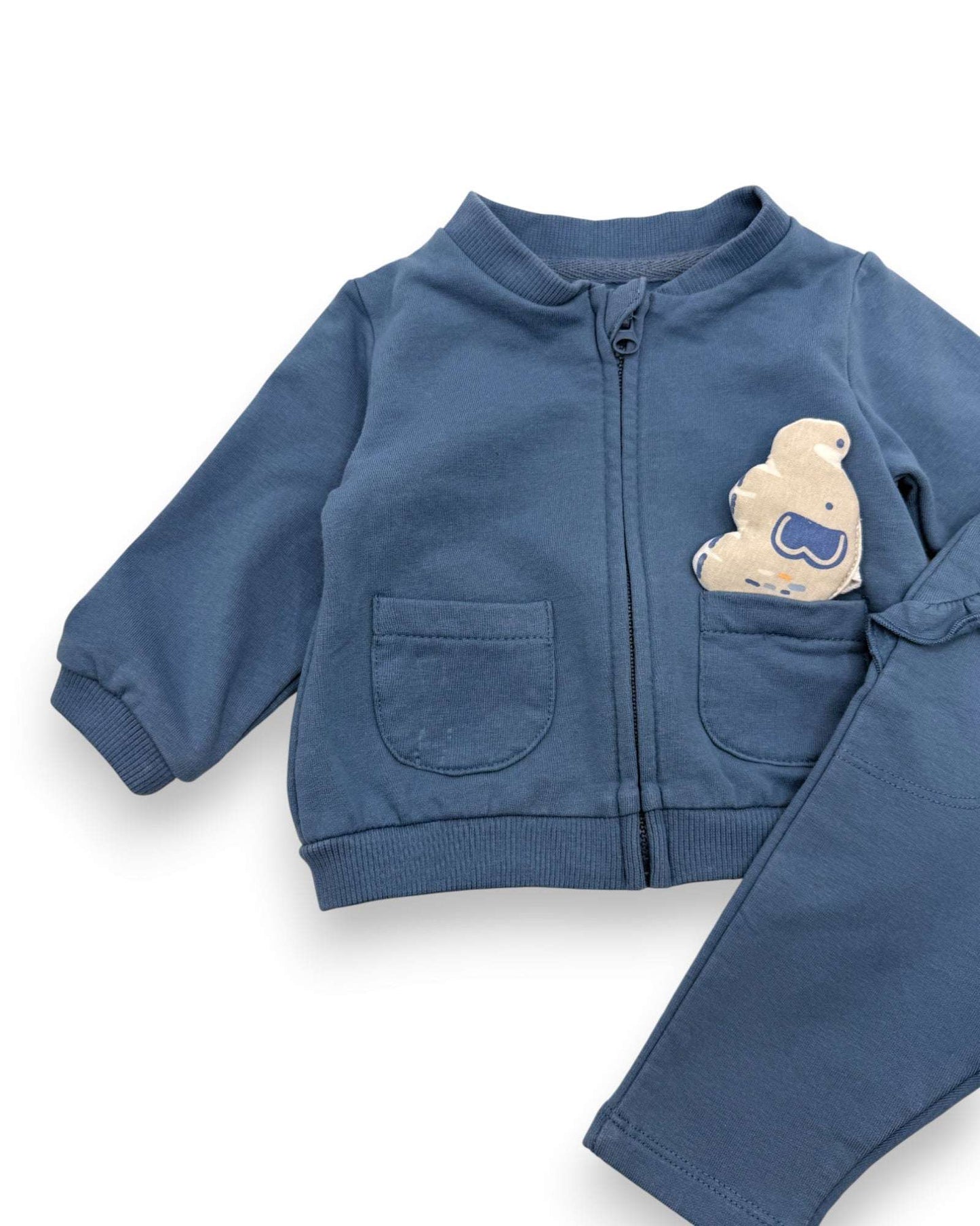 Conjunto Azul Sweater e Calças ZIPPY - 0-1 Mês