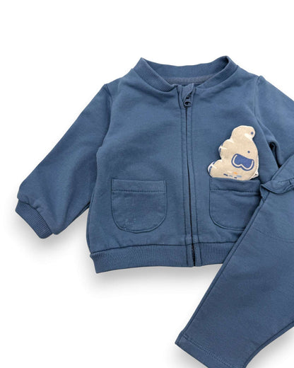 Conjunto Azul Sweater e Calças ZIPPY - 0-1 Mês