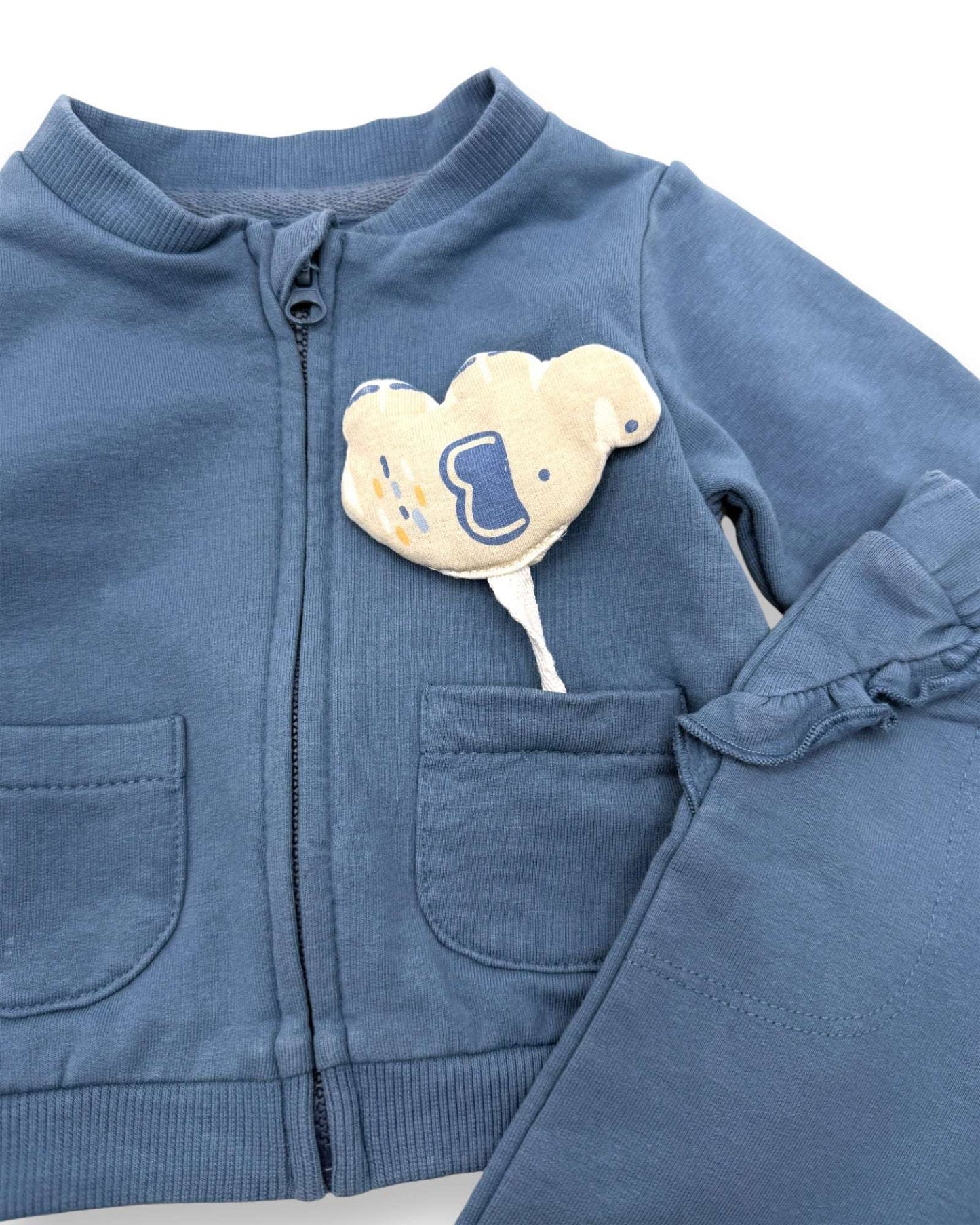 Conjunto Azul Sweater e Calças ZIPPY - 0-1 Mês