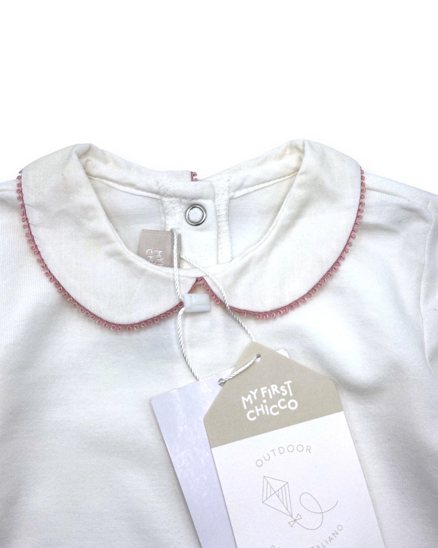 Blusa Branca Gola 12 Meses