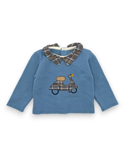 Camisola de Malha Azul 3 Meses