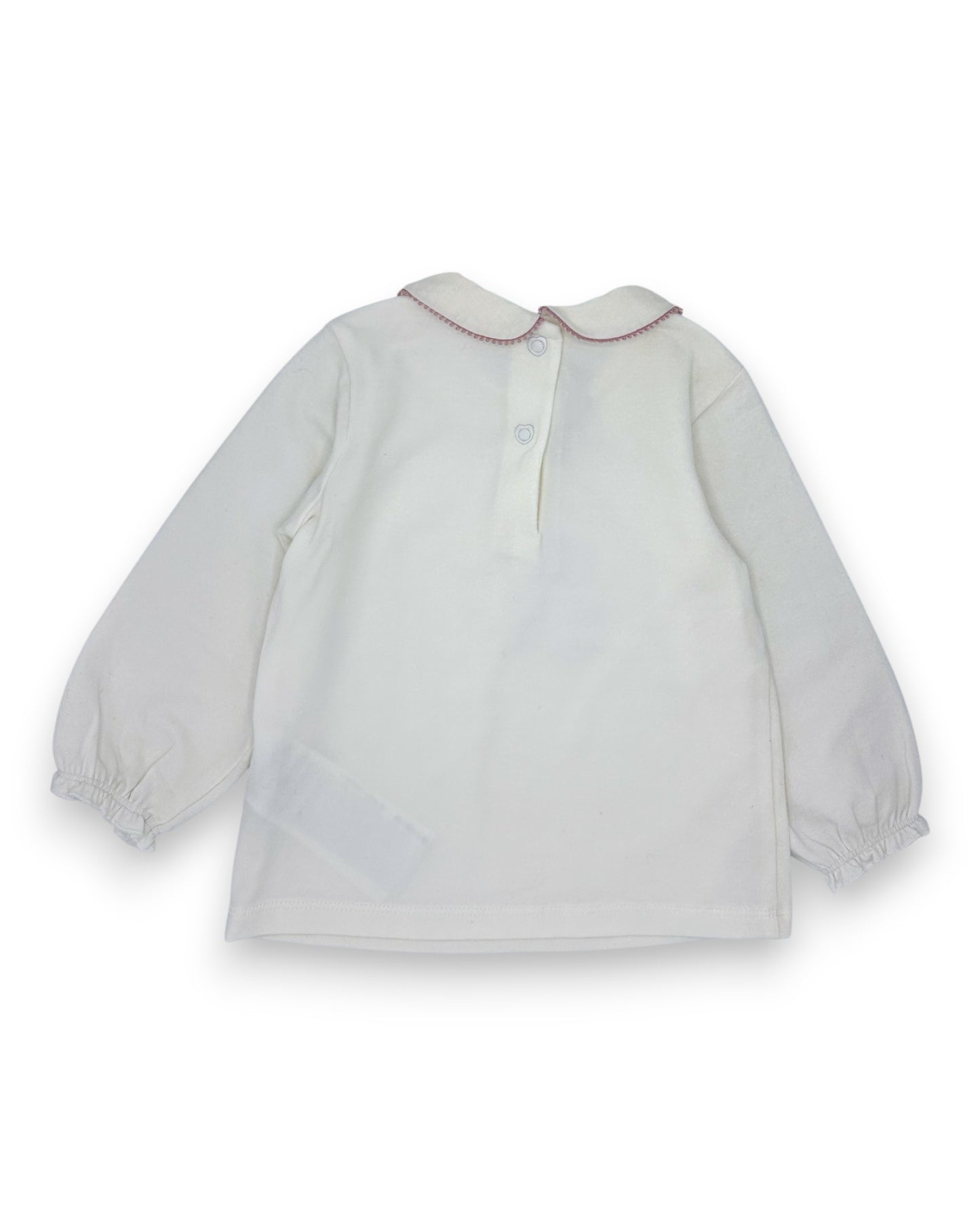 Blusa Branca Gola 12 Meses