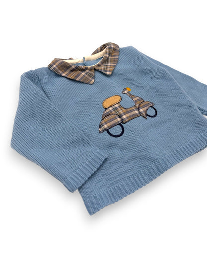 Camisola de Malha Azul 3 Meses