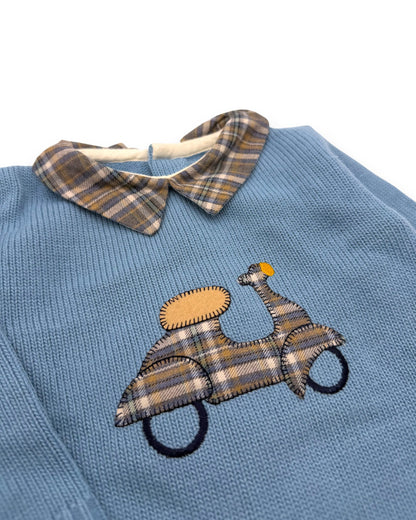 Camisola de Malha Azul 3 Meses