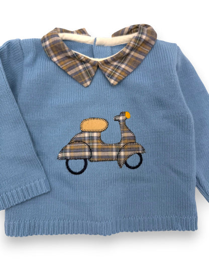 Camisola de Malha Azul 3 Meses