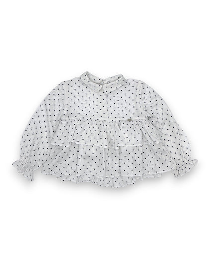 Blusa Branca Bolinhas 2 Anos