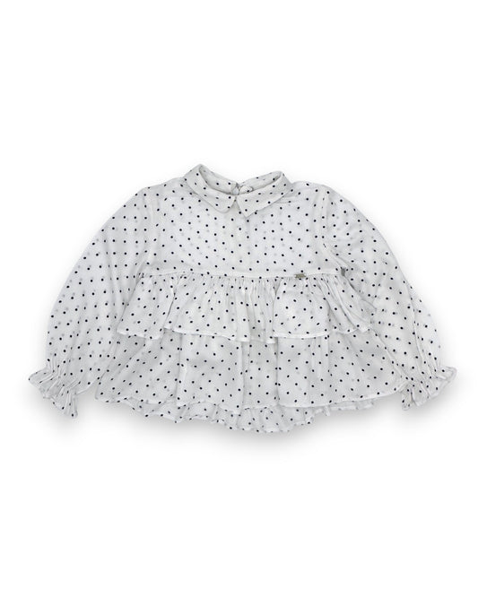 Blusa Branca Bolinhas 2 Anos
