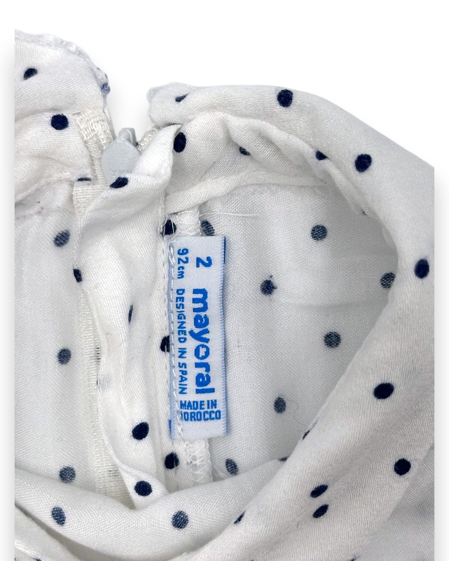 Blusa Branca Bolinhas 2 Anos