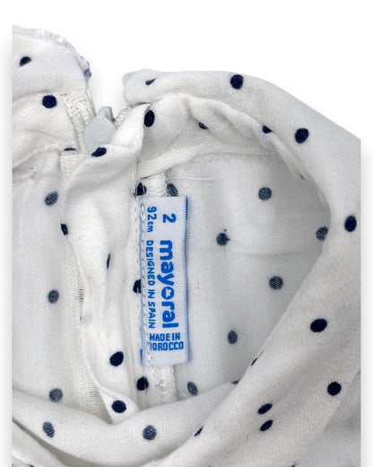 Blusa Branca Bolinhas 2 Anos