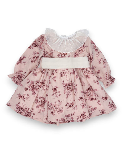 Vestido Rosa Floral 1 Ano