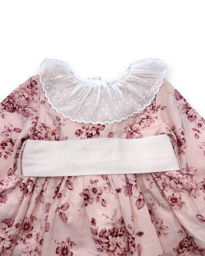 Vestido Rosa Floral 1 Ano