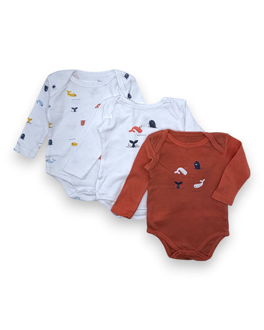 Set of 3 Bodysuits, 1-3 Months