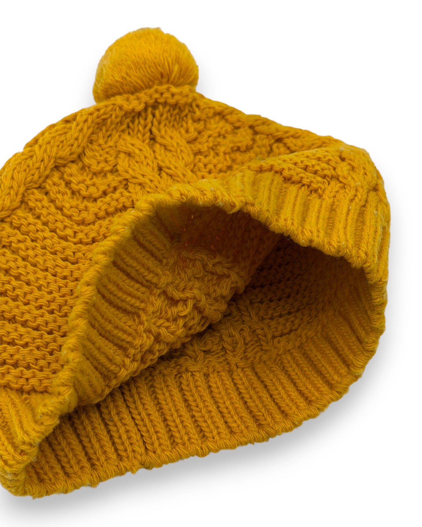 Gorro Malha Amarelo 3-6 Meses