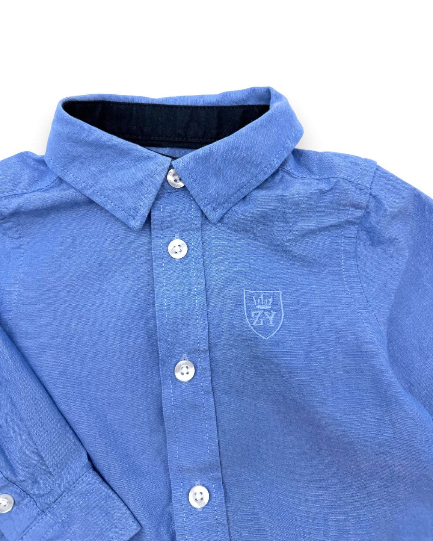 Camisa Clássica Azul ZIPPY - 6-9 Meses