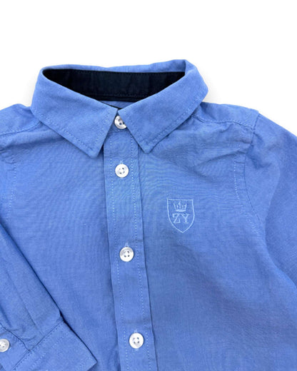 Camisa Clássica Azul ZIPPY - 6-9 Meses