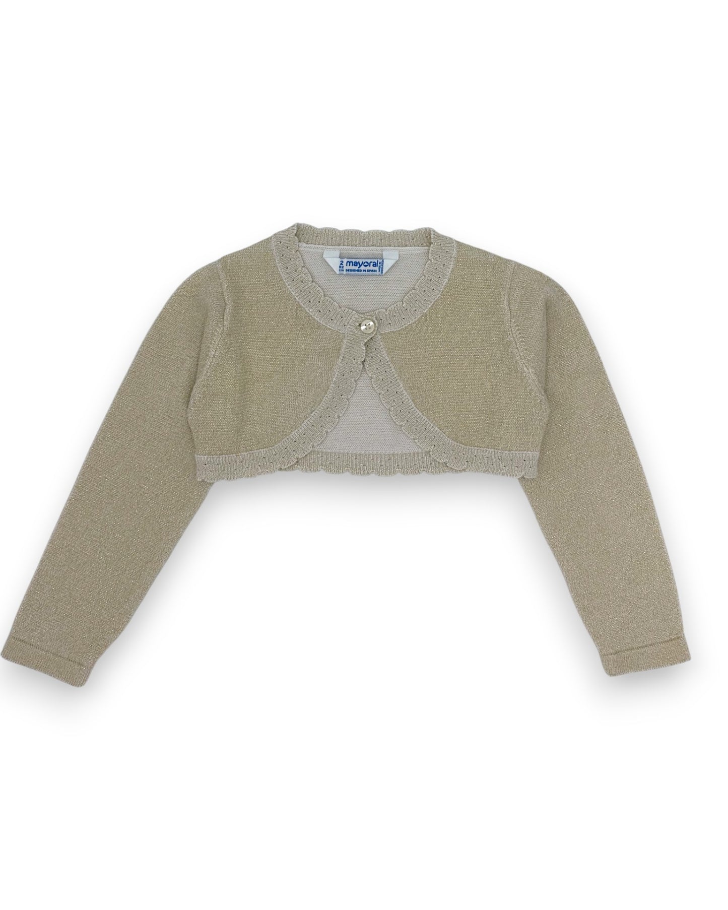 Casaco Bolero Dourado 2 Anos