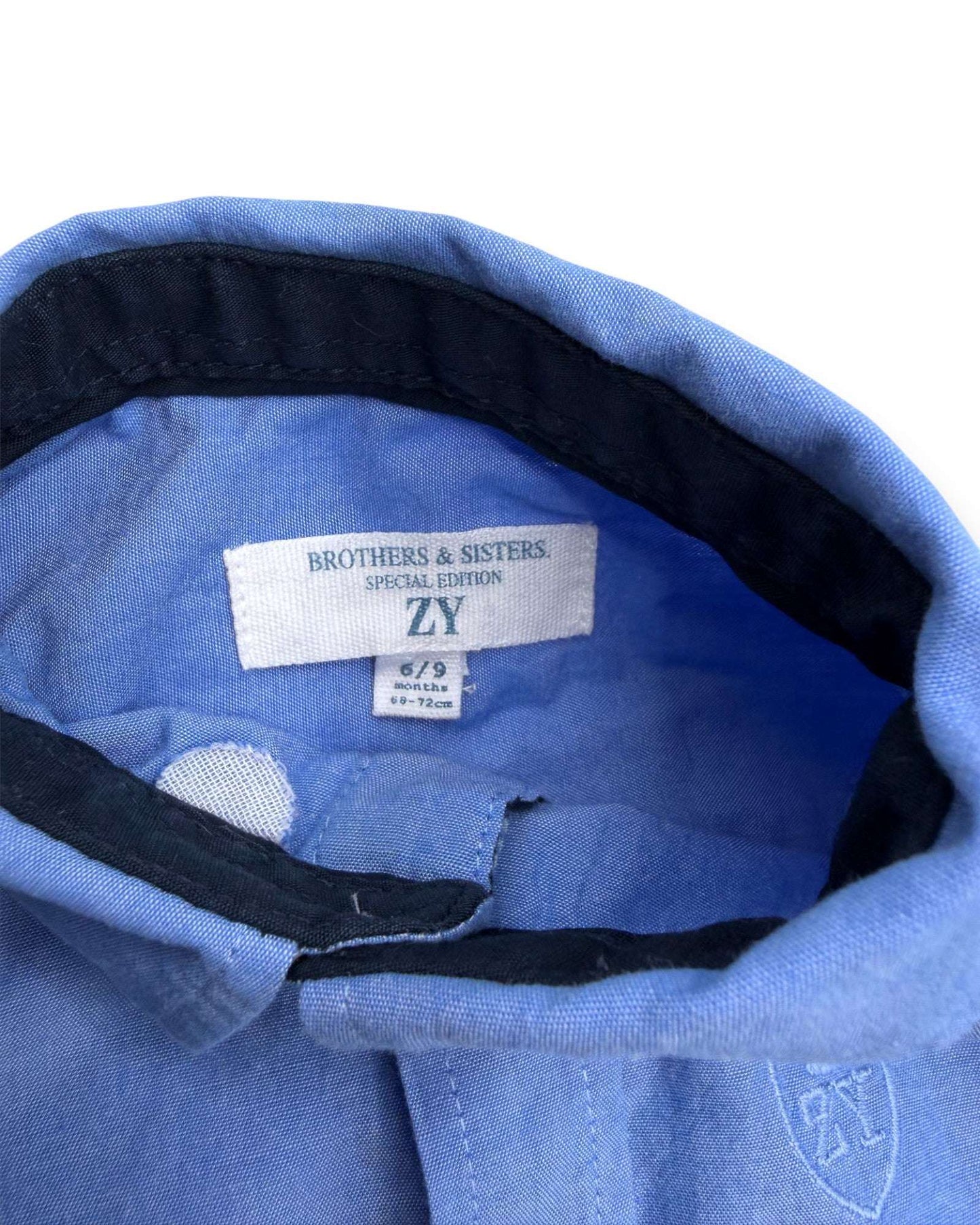 Camisa Clássica Azul ZIPPY - 6-9 Meses