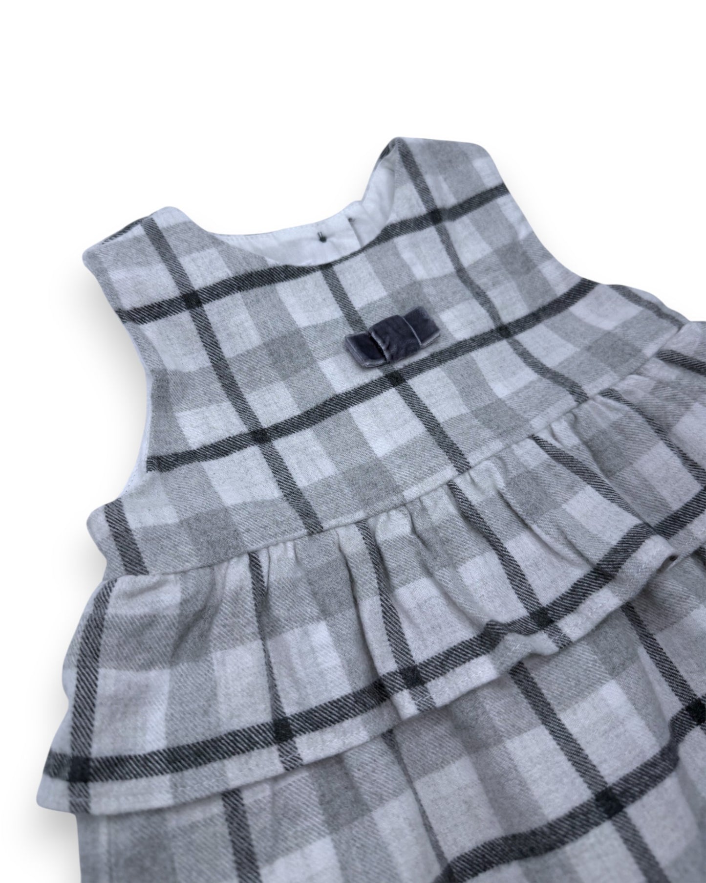 Gray Checkered Dress, 12 Months