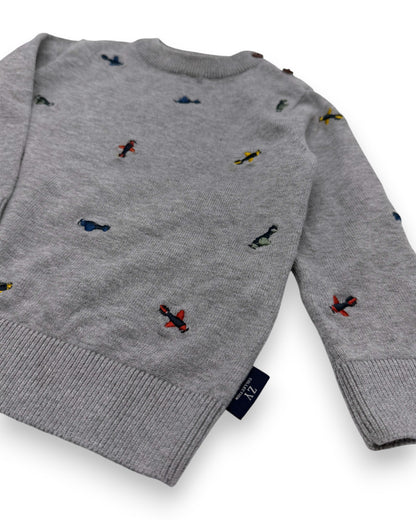 Camisola Malha Aviões 9-12 Meses