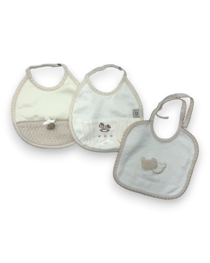 Set of 3 Beige Bibs