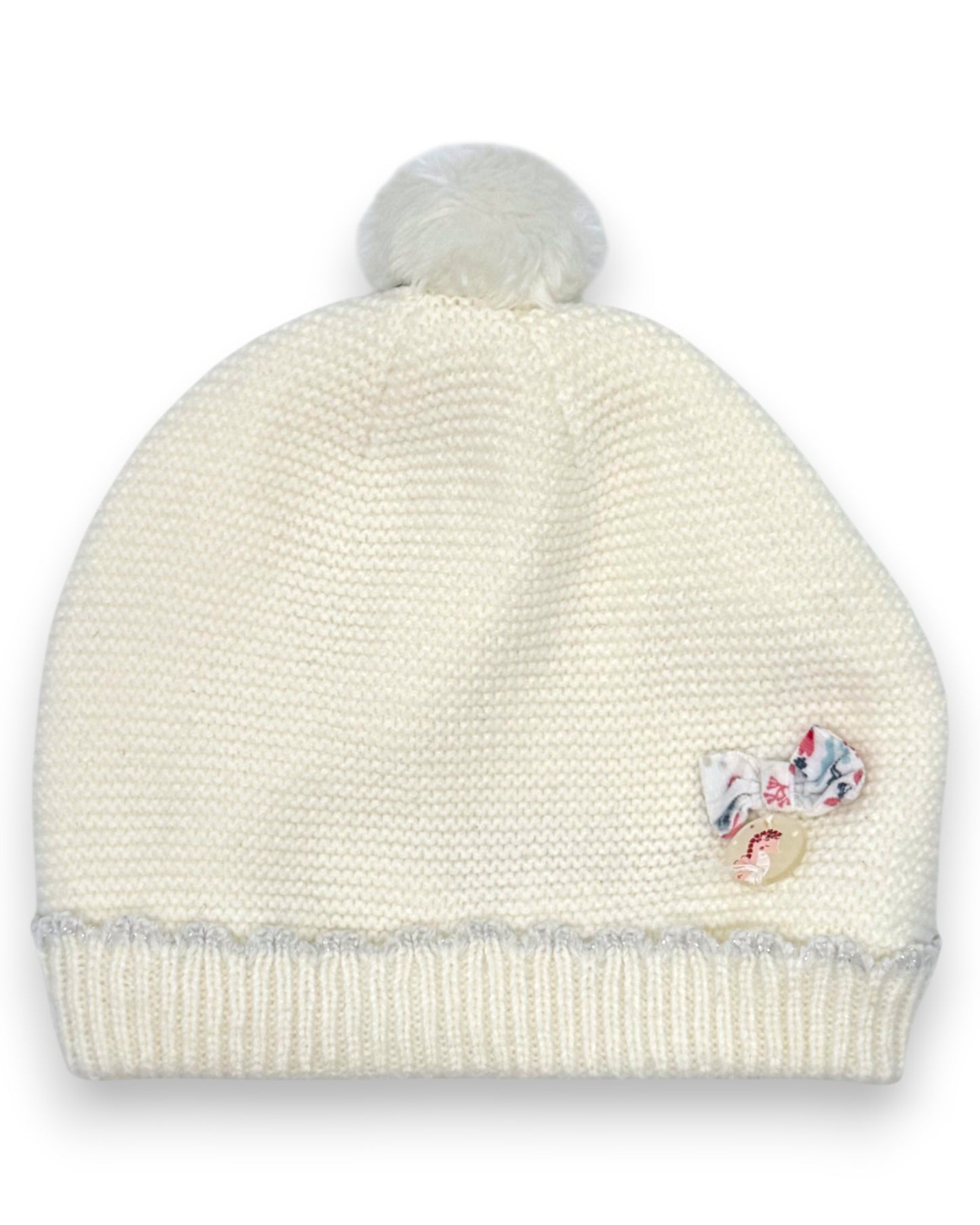 Gorro Branco Pompom 12-18 Meses