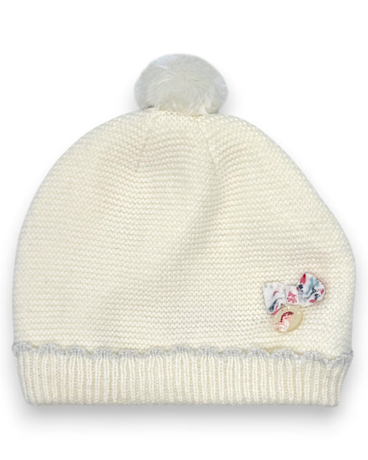 Gorro Branco Pompom 12-18 Meses