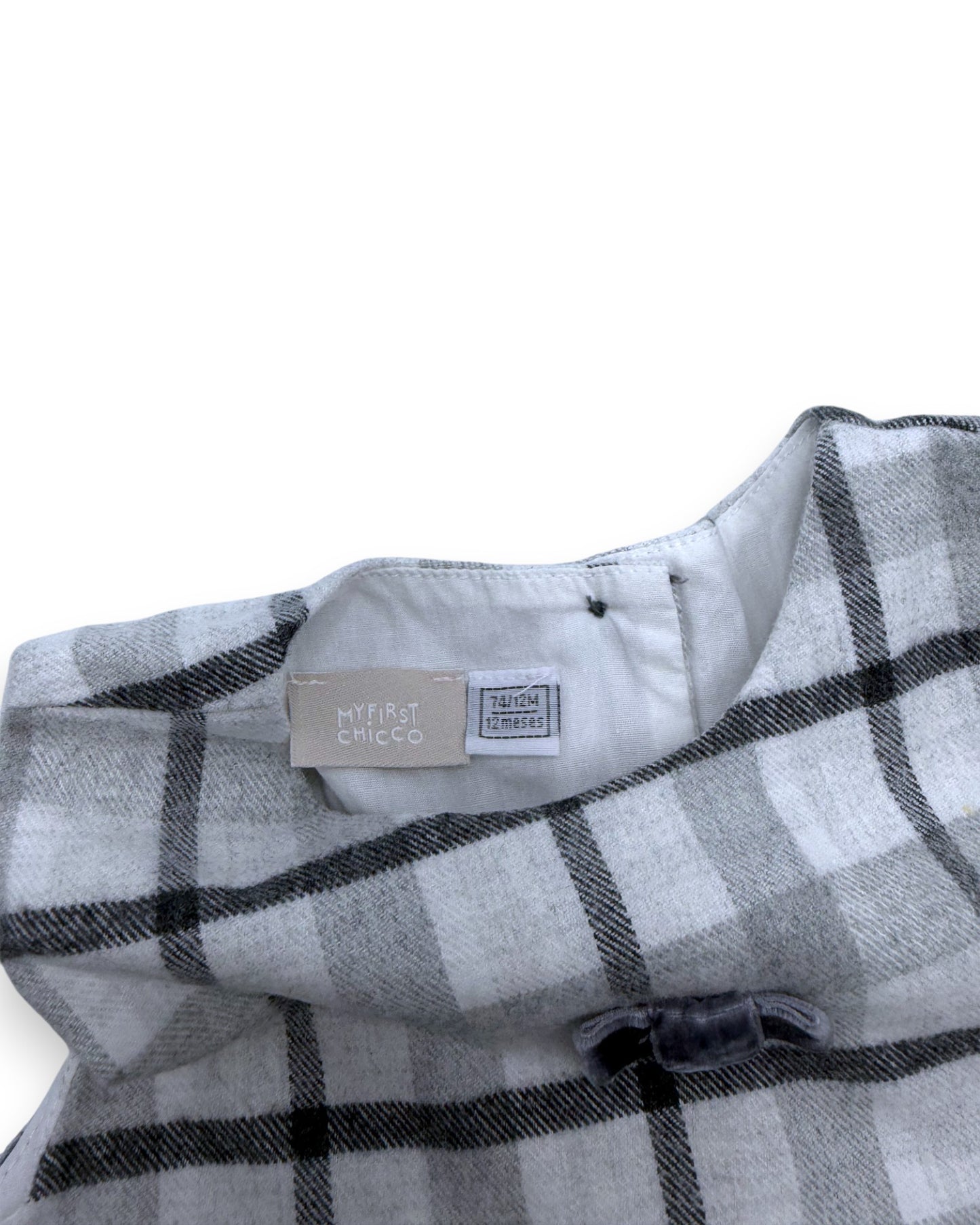 Gray Checkered Dress, 12 Months