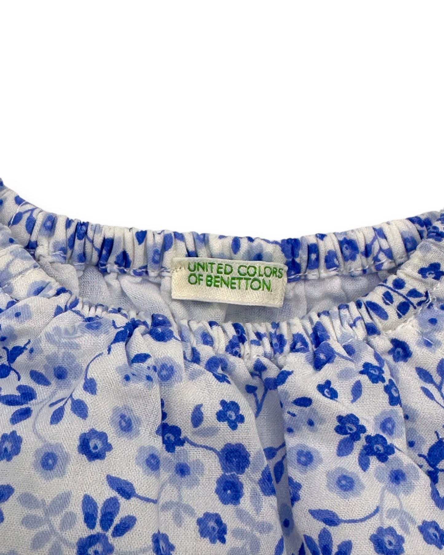 Vestido Azul Flores 3-6 Meses