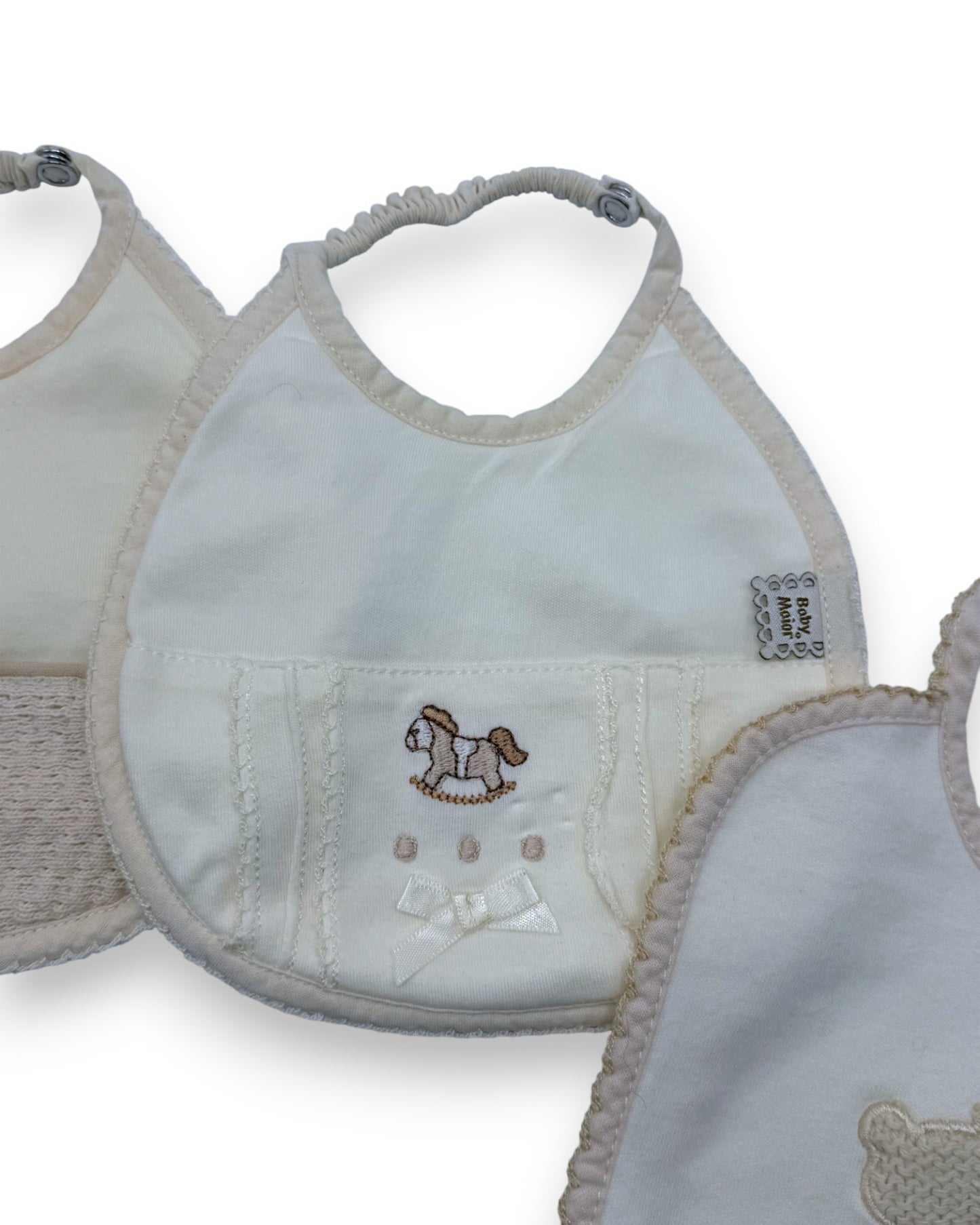 Set of 3 Beige Bibs