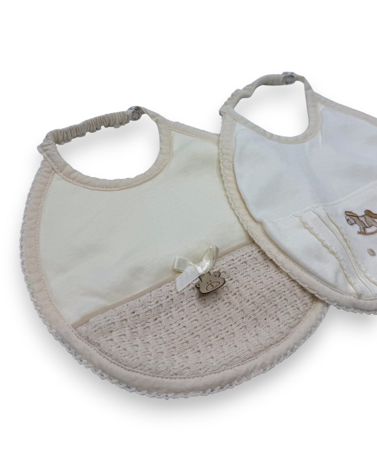 Set of 3 Beige Bibs