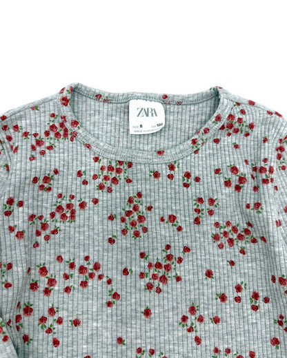 T-Shirt Canelada Cinzenta 8 Anos