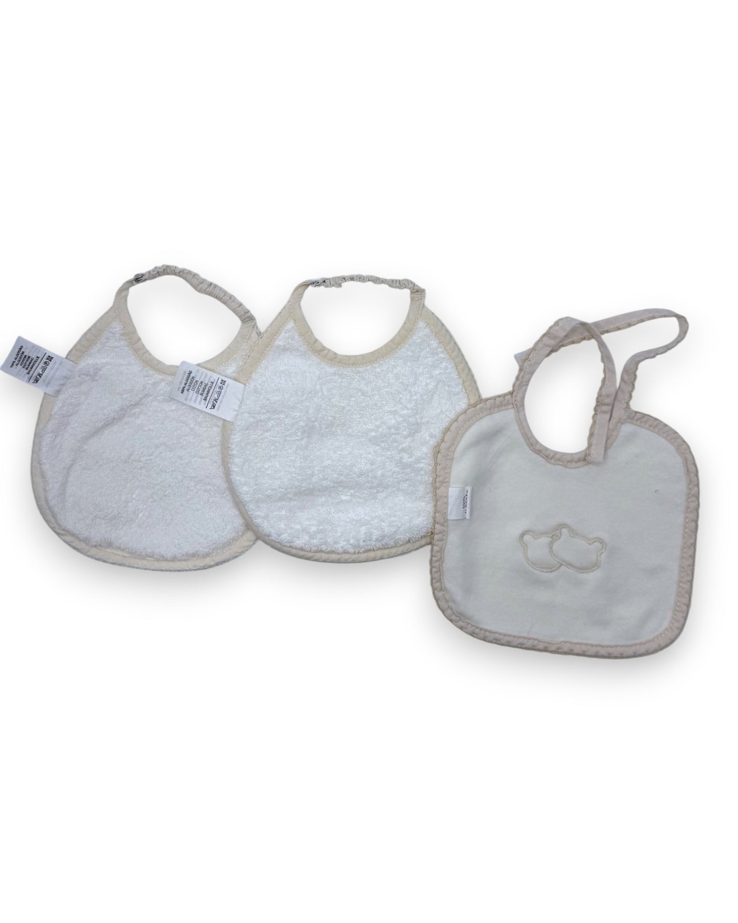 Set of 3 Beige Bibs