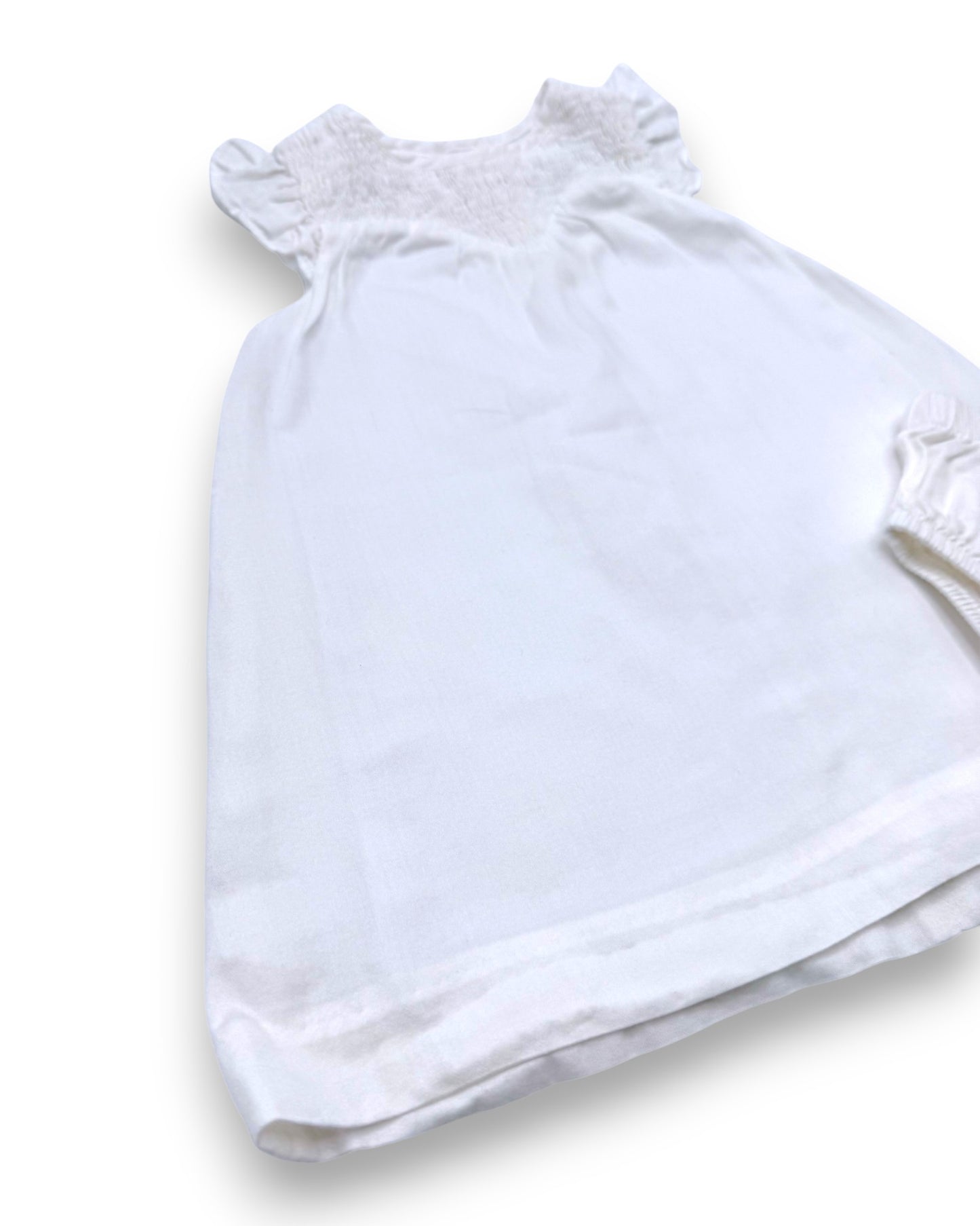 Conjunto Vestido e Tapa Fraldas Branco 6 Meses