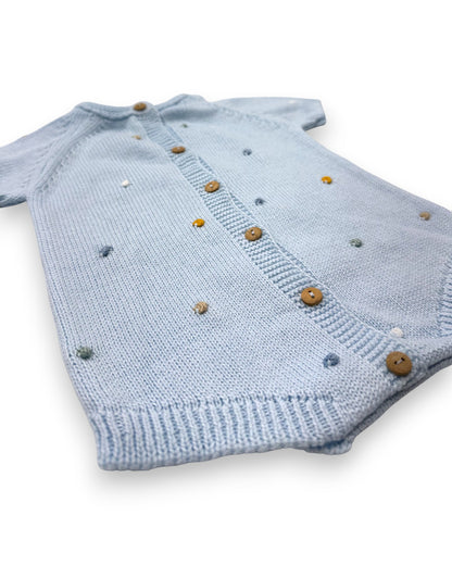 Body Malha Azul 1-3 Meses