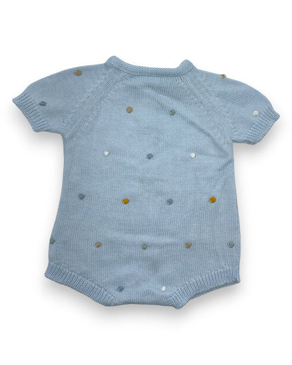 Body Malha Azul 1-3 Meses