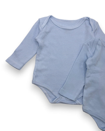 Pack of 2 Blue Bodysuits, 1-3 Months