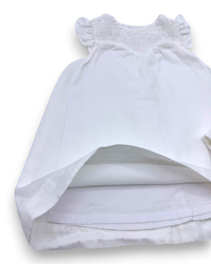 Conjunto Vestido e Tapa Fraldas Branco 6 Meses