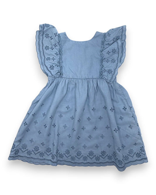 Vestido Ganga Bordado 4-5 Anos
